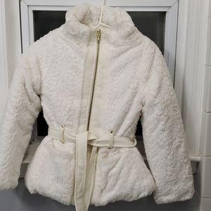 Like new!White faux FUR  coat- holiday